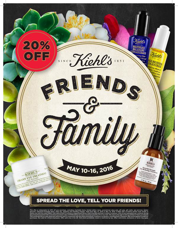 Kiehl's Friends and Family Sale Factio MagazineFactio Magazine